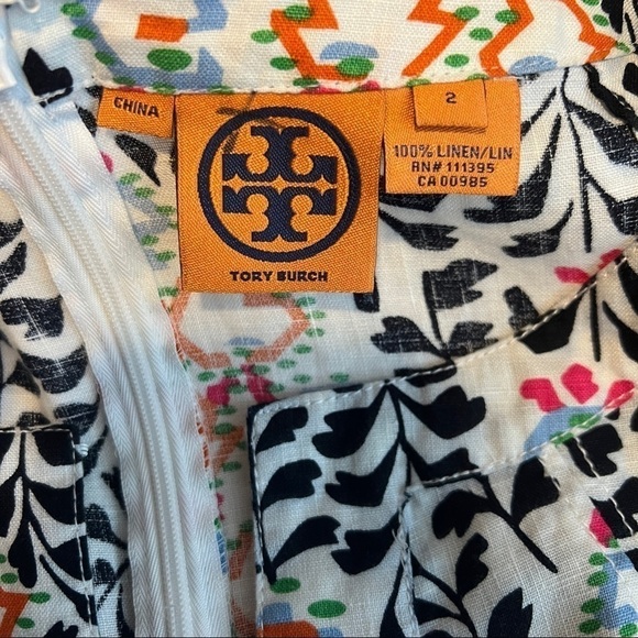 Tory Burch Alexiane Printed Tunic 100% Linen - Picture 5 of 7